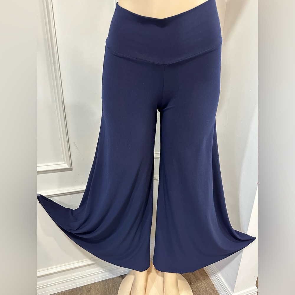 LAST TANGO Asymmetrical Drape Blue Pant, Size Medium - Picture 3 of 7